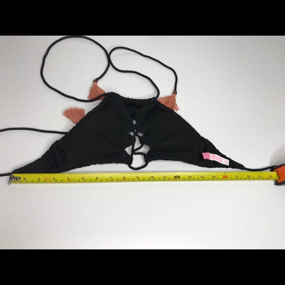 Victoria’s Secret halter to string tie tassel top Swin